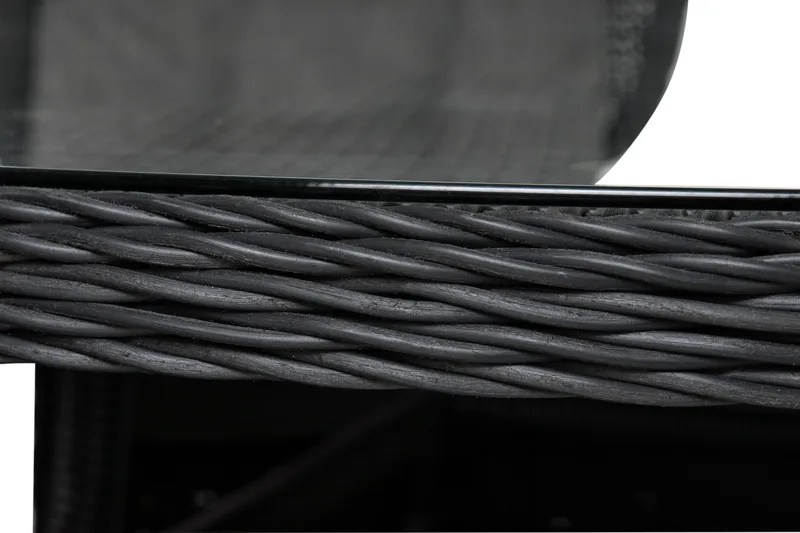 Marcus Matgrupp 140 Rund + 6 Fåtöljer m Dyna - Svart - Utemöbler - Utegrupp - Matgrupp utomhus