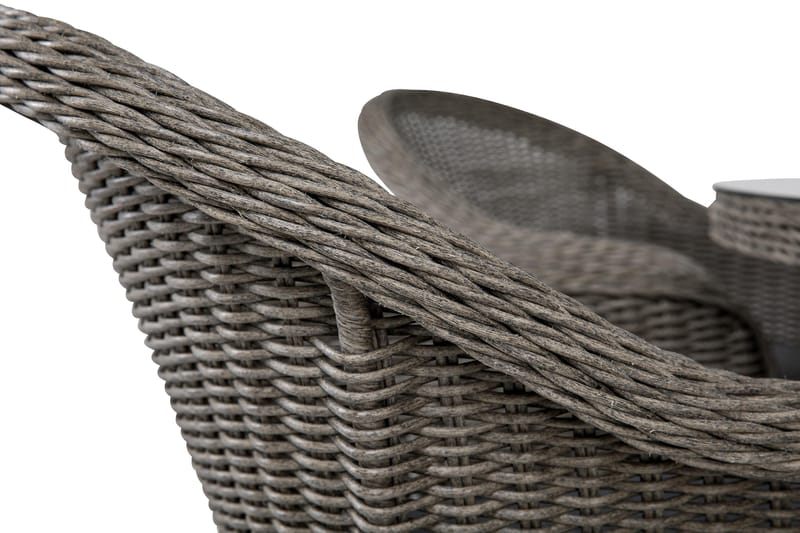 Marcus Matgrupp 140 Rund + 6 Light Fåtöljer m Dyna - Grå - Utemöbler - Utegrupp - Matgrupp utomhus