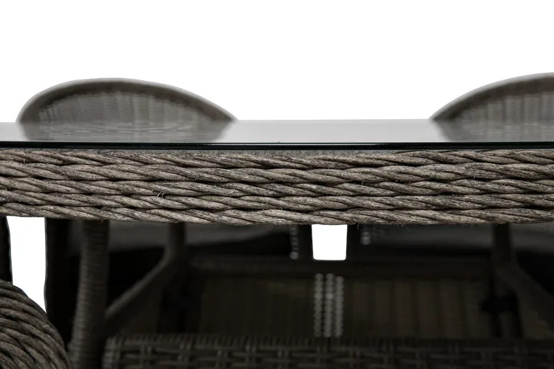 Marcus Matgrupp 140 Rund + 6 Light Fåtöljer m Dyna - Grå - Utemöbler - Utegrupp - Matgrupp utomhus