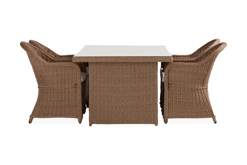 Marcus Matgrupp 200 + 4 Light Fåtöljer m Dyna, Natur