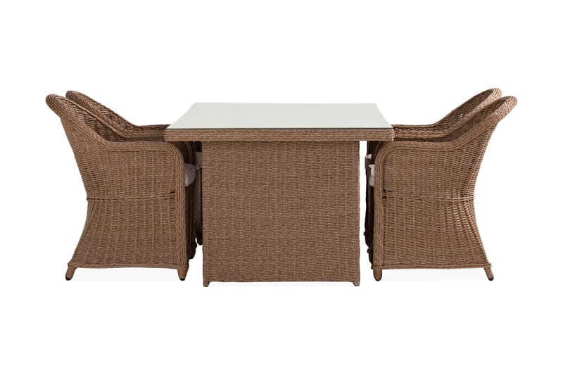 Marcus Matgrupp 200 + 4 Light Fåtöljer m Dyna - Natur - Utemöbler - Utegrupp - Matgrupp utomhus