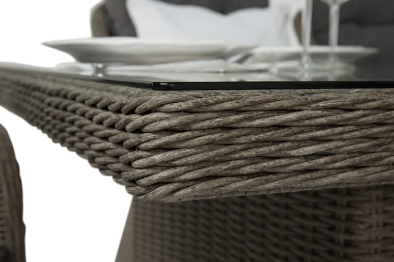 Marcus Matgrupp 200 + 6 Fåtöljer m Dyna - Grå - Utemöbler - Utegrupp - Matgrupp utomhus