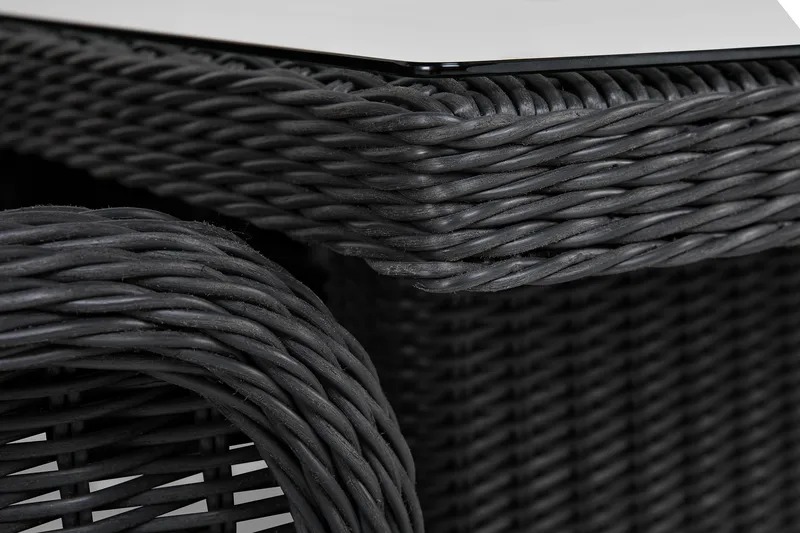 Marcus Matgrupp 200 + 6 Fåtöljer m Dyna - Svart - Utemöbler - Utegrupp - Matgrupp utomhus