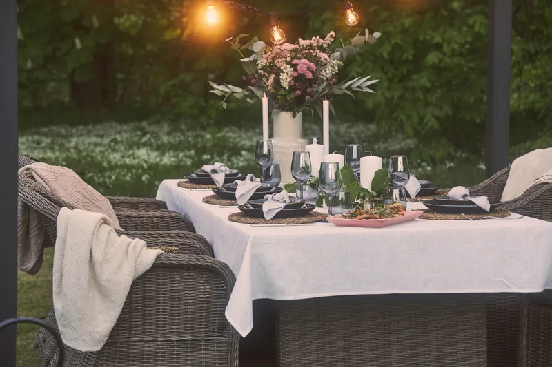 Marcus Matgrupp 200 + 6 Light Fåtöljer m Dyna - Grå - Utemöbler - Utegrupp - Matgrupp utomhus