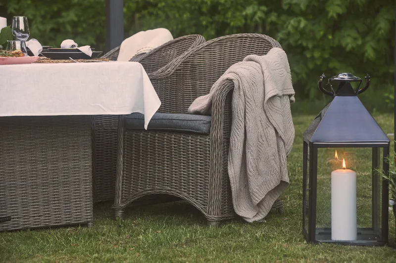 Marcus Matgrupp 200 + 6 Light Fåtöljer m Dyna - Grå - Utemöbler - Utegrupp - Matgrupp utomhus