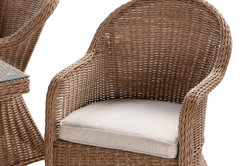 Marcus Matgrupp 200 + 6 Light Fåtöljer m Dyna - Natur - Utemöbler - Utegrupp - Matgrupp utomhus