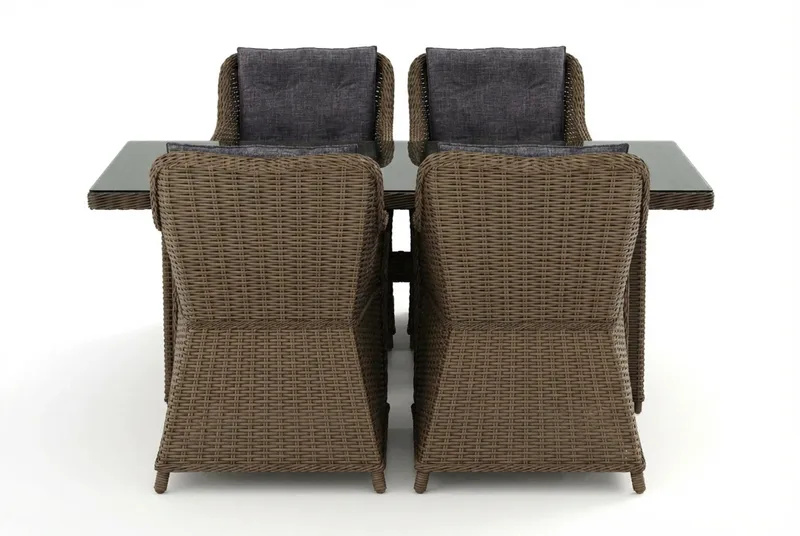 Marcus utomhus matgrupp 160x90 cm med 4 Marcus utefåtöljer - Natur - Utemöbler - Utegrupp - Matgrupp utomhus