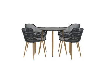 Matgrupp Anafi 80 cm med 4 Stolar Utomhus - Svart - Utemöbler - Utegrupp - Matgrupp utomhus