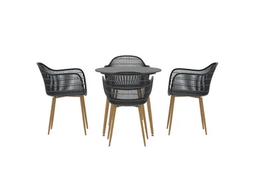 Matgrupp Anafi 80 cm med 4 Stolar Utomhus - Svart - Utemöbler - Utegrupp - Matgrupp utomhus