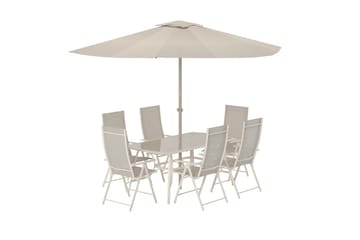 Matgrupp Brekki med 6 Stolar Utomhus - Beige - Utemöbler - Utegrupp - Matgrupp utomhus