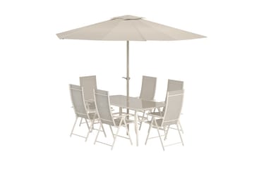 Matgrupp Brekki med 6 Stolar Utomhus - Beige - Utemöbler - Utegrupp - Matgrupp utomhus