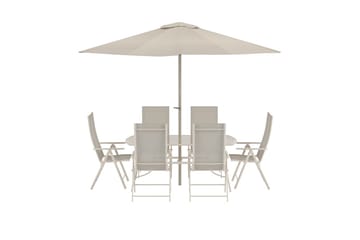 Matgrupp Brekki med 6 Stolar Utomhus - Beige - Utemöbler - Utegrupp - Matgrupp utomhus