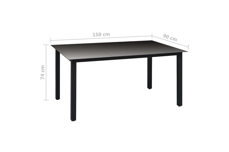 Matgrupp Utomhus för trädgården 7 delar aluminium svart - Svart - Utemöbler - Utegrupp - Matgrupp utomhus