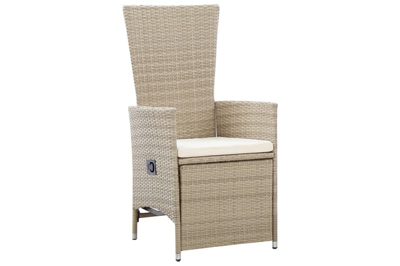 Matgrupp Utomhus för trädgården med dynor 9 delar beige - Beige - Utemöbler - Utegrupp - Matgrupp utomhus