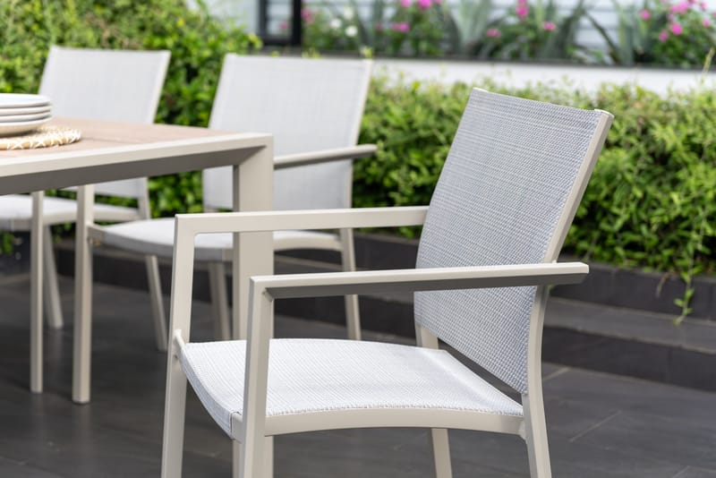 Matgrupp för utomhusbruk Urbanite 160 cm 4 karmstolar - grå - Utemöbler - Utegrupp - Matgrupp utomhus