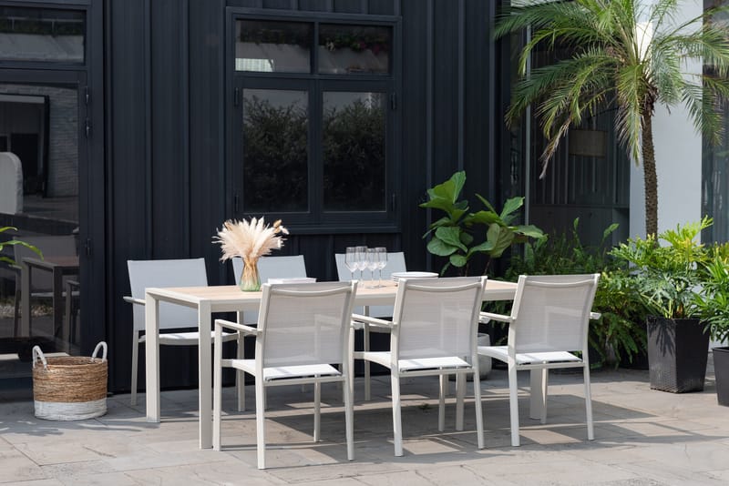 Matgrupp för utomhusbruk Urbanite 205 cm 6 karmstolar - grå - Utemöbler - Utegrupp - Matgrupp utomhus