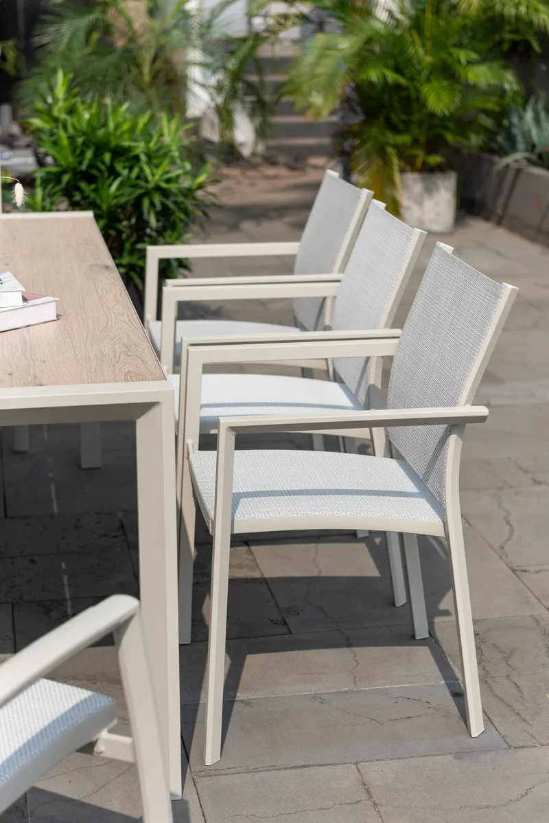 Matgrupp för utomhusbruk Urbanite 205 cm 8 karmstolar - grå - Utemöbler - Utegrupp - Matgrupp utomhus