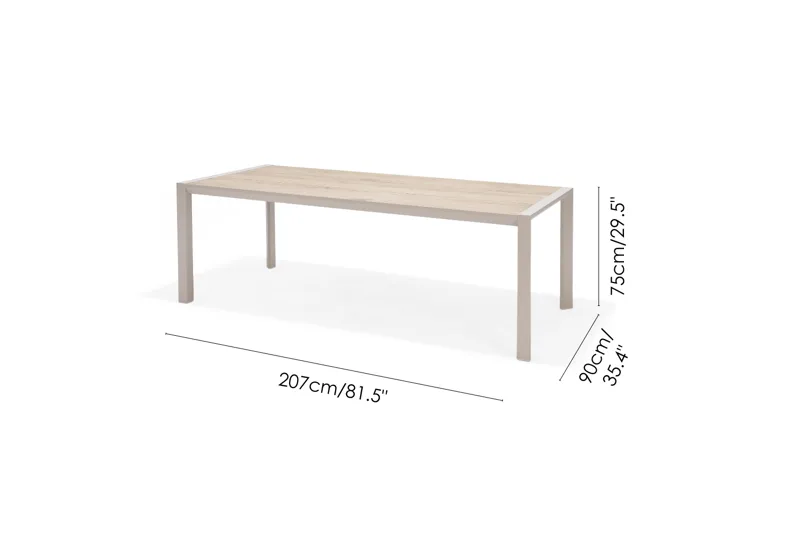 Matgrupp för utomhusbruk Urbanite 205 cm 8 karmstolar - grå - Utemöbler - Utegrupp - Matgrupp utomhus