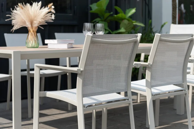 Matgrupp för utomhusbruk Urbanite 205 cm 8 karmstolar - grå - Utemöbler - Utegrupp - Matgrupp utomhus