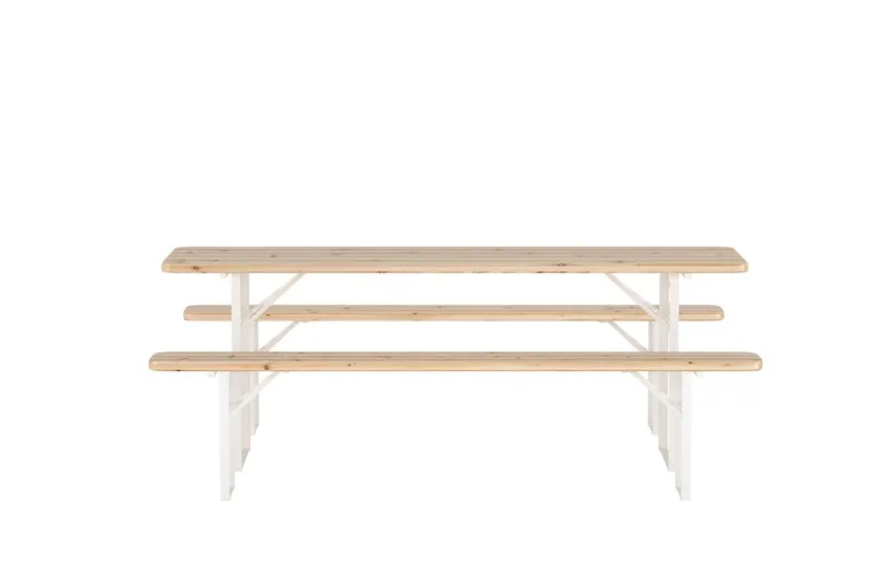 Matgrupp Guiness 200 cm med 2 Bänkar Utomhus - Teaklook, beige stomme - Utemöbler - Utegrupp - Matgrupp utomhus