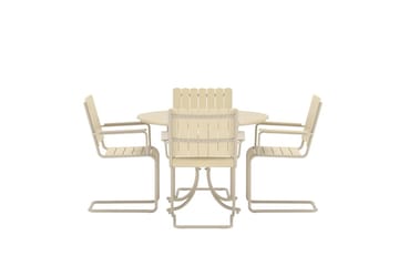 Matgrupp Holmsund 100 cm med 4 Stolar Utomhus - Beige - Utemöbler - Utegrupp - Matgrupp utomhus