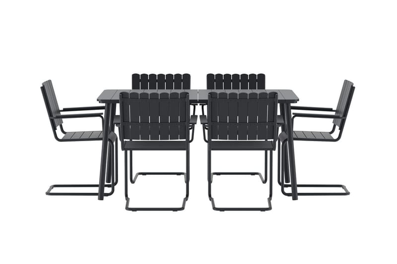 Matgrupp Holmsund med 6 Stolar Utomhus - Svart - Utemöbler - Utegrupp - Matgrupp utomhus