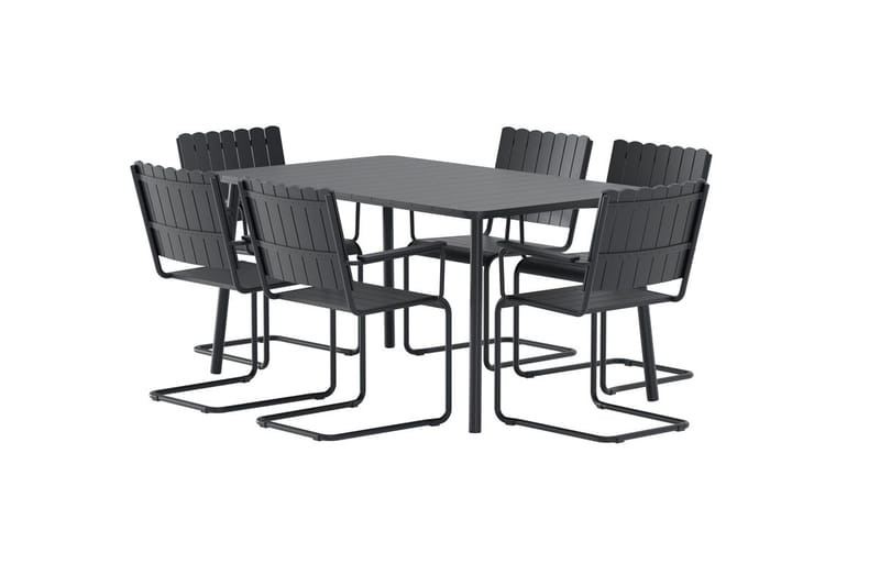 Matgrupp Holmsund med 6 Stolar Utomhus - Svart - Utemöbler - Utegrupp - Matgrupp utomhus
