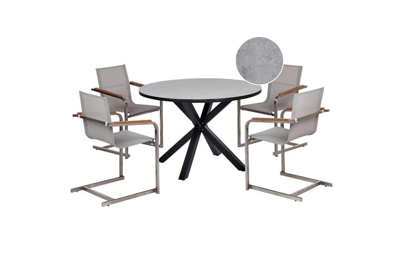 Matgrupp Maletto/Cosoleto Grå/Silver - Grå/Silver - Utemöbler - Utegrupp - Matgrupp utomhus