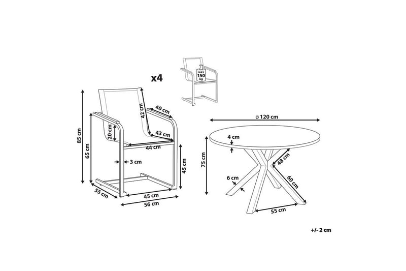 Matgrupp Maletto/Cosoleto Grå/vit/silver/beige - Grå/vit/silver/beige - Utemöbler - Utegrupp - Matgrupp utomhus