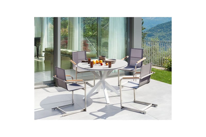 Matgrupp Maletto/Cosoleto Grå/vit/silver/beige - Grå/vit/silver/beige - Utemöbler - Utegrupp - Matgrupp utomhus