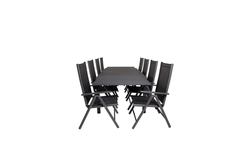 Matgrupp Marbella Rektangulärt 160/240x100 cm Svart med 8st Break Stolar - Utemöbler - Utegrupp - Matgrupp utomhus