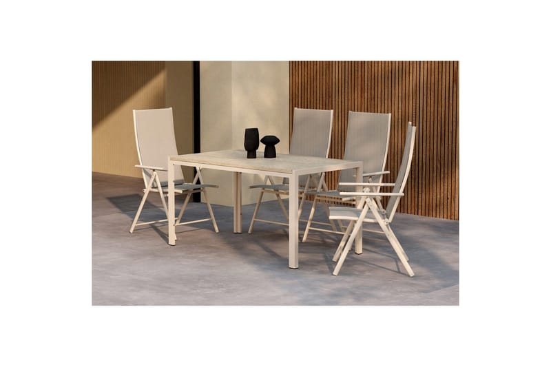 Matgrupp Mirko 140x80x74, Levanzo - Beige - Utemöbler - Utegrupp - Matgrupp utomhus