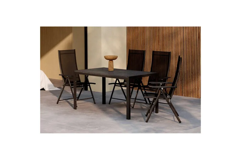 Matgrupp Mirko 140x80x74, Levanzo - Svart - Utemöbler - Utegrupp - Matgrupp utomhus