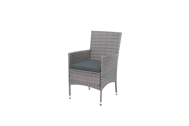 Matgrupp Tylösand grå – 8 platser | Runt bord Ø170 cm & 8 stolar med dynor - Utemöbler - Utegrupp - Matgrupp utomhus