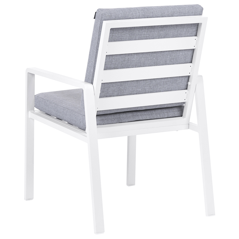 Matgrupp utomhus 4-Sits Visso - vit/grå/beige - Utemöbler - Utegrupp - Matgrupp utomhus