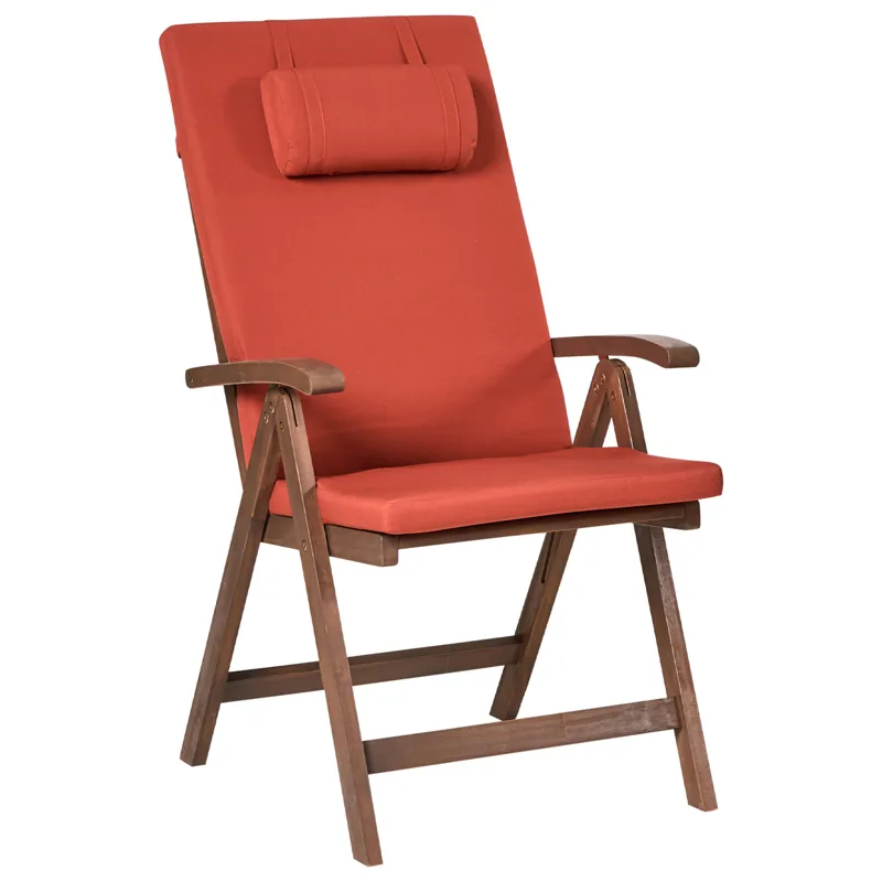 Matgrupp utomhus 6-Sits Amantea Premium Akaciaträ - Brun/Röd - Utemöbler - Utegrupp - Matgrupp utomhus