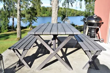 Matgrupp Utomhus Scottsdale 150 cm + 4 Kungshamn Stol Shabby Chic - KWA - Utemöbler - Utegrupp - Matgrupp utomhus
