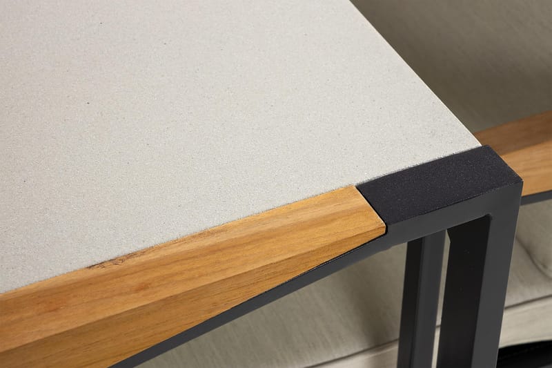Östermalm Matgrupp Utomhus 200x100 cm + 6 Karmstolar - Teak/Svart - Utemöbler - Utegrupp - Matgrupp utomhus
