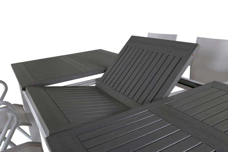 Albany Förlängningsbar Matgrupp 152cm + 4 Alina Stolar Grå/V - Grå/Vit - Utemöbler - Utegrupp - Matgrupp utomhus