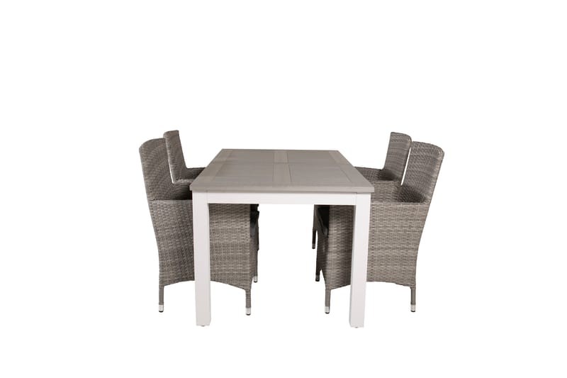 Albany Förlängningsbar Matgrupp Utomhus 152-210 cm + 4 st Malin Utefåtölj - Grå - Utemöbler - Utegrupp - Matgrupp utomhus