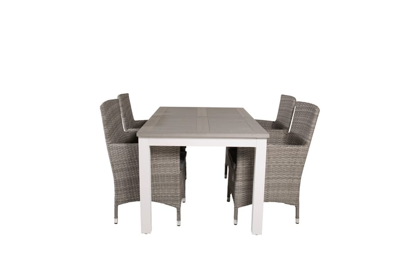Albany Förlängningsbar Matgrupp Utomhus 152-210 cm + 4 st Malin Utefåtölj - Grå - Utemöbler - Utegrupp - Matgrupp utomhus