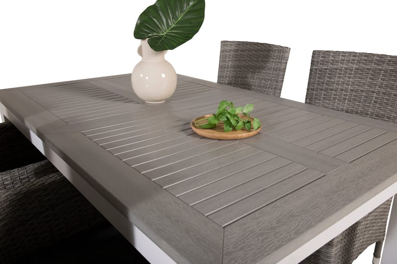 Albany Förlängningsbar Matgrupp Utomhus 152-210 cm + 4 st Malin Utefåtölj - Grå - Utemöbler - Utegrupp - Matgrupp utomhus