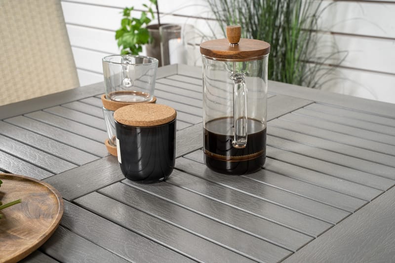 Albany Förlängningsbar Matgrupp Utomhus 152-210 cm + 4 st Padova Matstol - Grå - Utemöbler - Utegrupp - Matgrupp utomhus