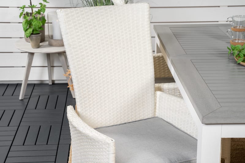 Albany Förlängningsbar Matgrupp Utomhus 152-210 cm + 4 st Padova Matstol - Grå - Utemöbler - Utegrupp - Matgrupp utomhus