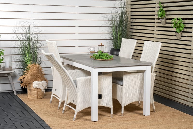 Albany Förlängningsbar Matgrupp Utomhus 152-210 cm + 4 st Padova Matstol - Grå - Utemöbler - Utegrupp - Matgrupp utomhus