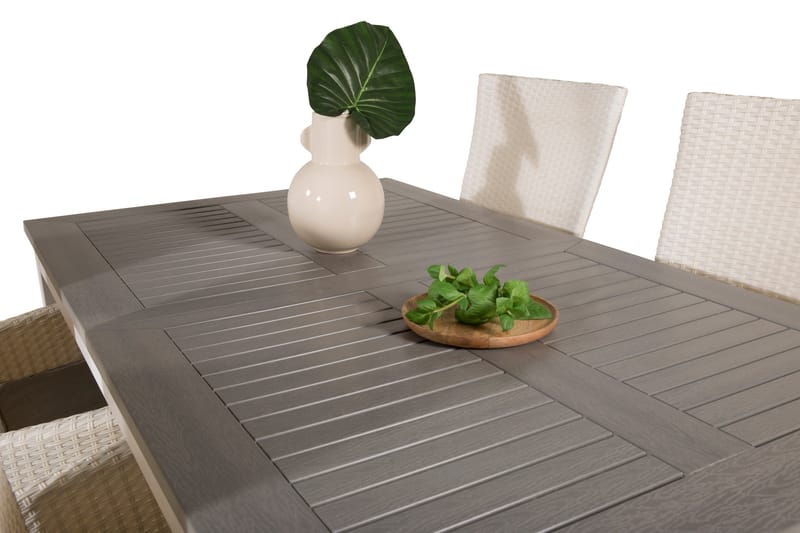 Albany Förlängningsbar Matgrupp Utomhus 152-210 cm + 4 st Padova Matstol - Grå - Utemöbler - Utegrupp - Matgrupp utomhus