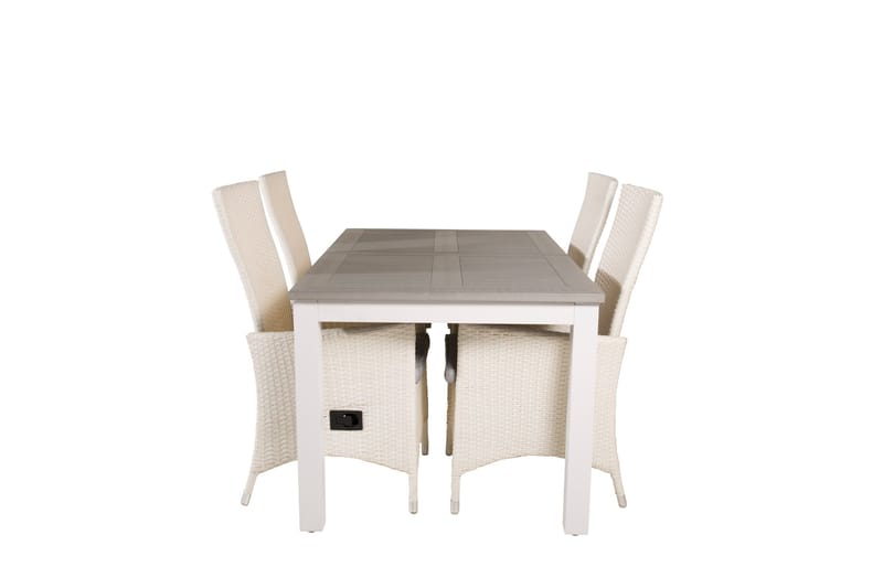 Albany Förlängningsbar Matgrupp Utomhus 152-210 cm + 4 st Padova Matstol - Grå - Utemöbler - Utegrupp - Matgrupp utomhus