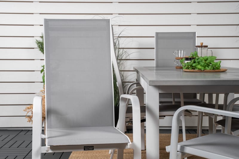 Albany Förlängningsbar Matgrupp Utomhus 152-210 cm + 6 st Copacabana Matstol - Vit - Utemöbler - Utegrupp - Matgrupp utomhus