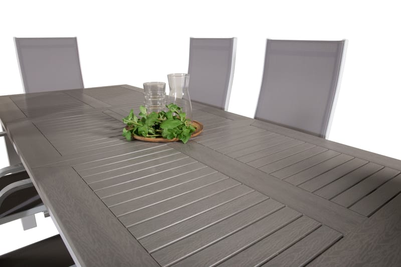 Albany Förlängningsbar Matgrupp Utomhus 152-210 cm + 6 st Copacabana Matstol - Vit - Utemöbler - Utegrupp - Matgrupp utomhus