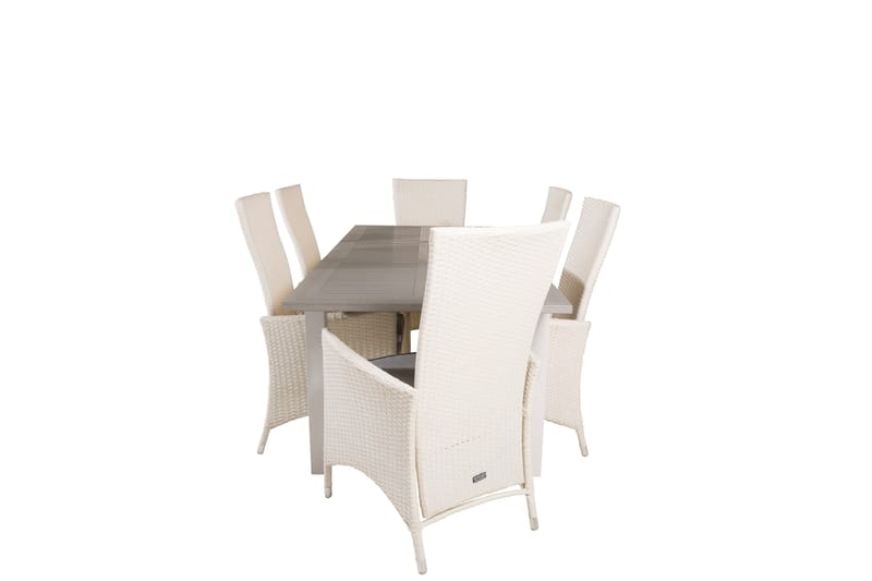 Albany Förlängningsbar Matgrupp Utomhus 152-210 cm + 6 st Padova Matstol - Gr�å - Utemöbler - Utegrupp - Matgrupp utomhus